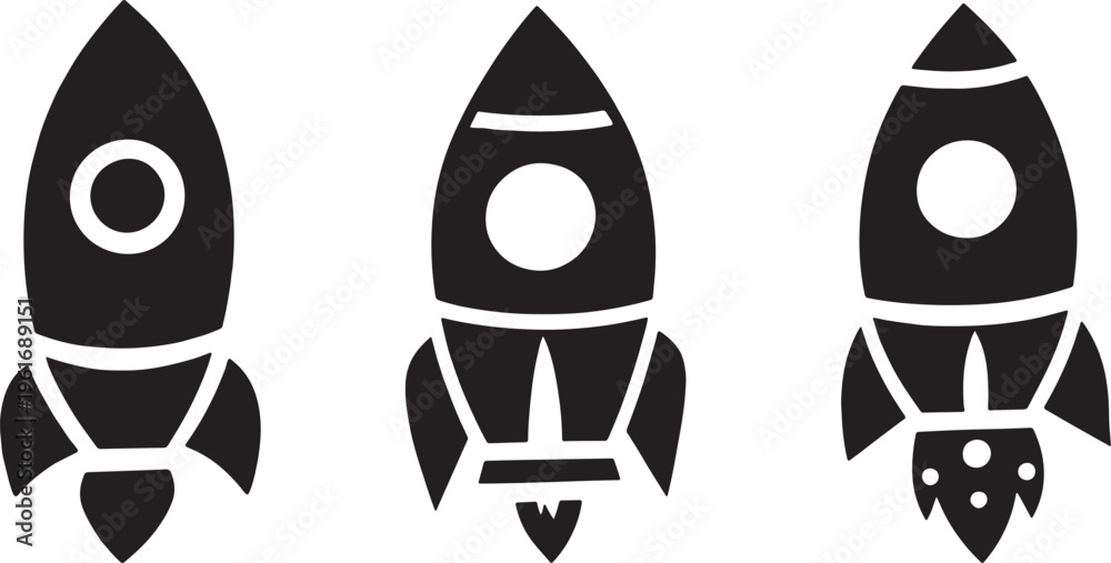 Fototapeta premium Rocket ship vector illustration startup business concept icon .