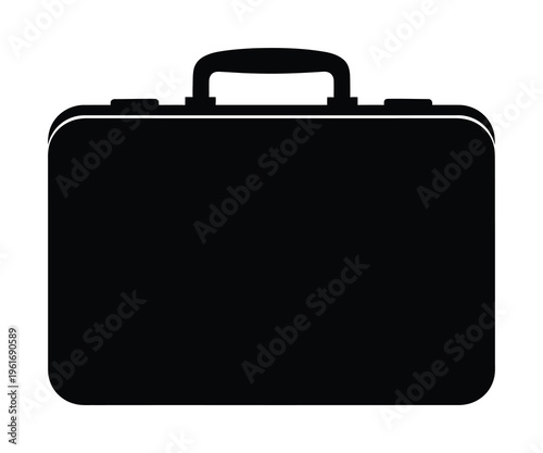 Vector silhouette of a briefcase with a handle
