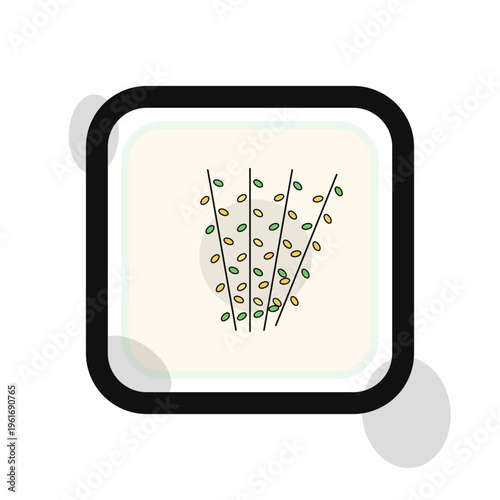 Millet Spray Mark Motif for Food Packaging Modern SVG