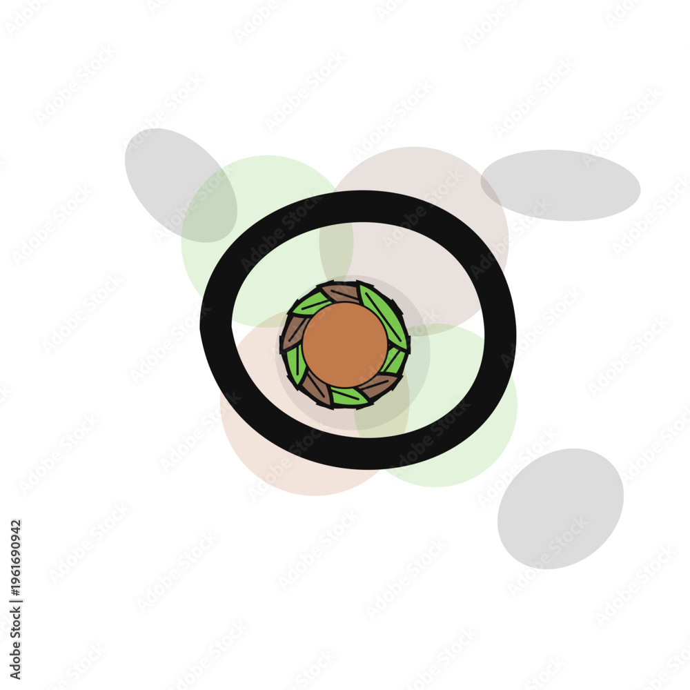 Obraz premium Chestnut Burr Emblem Motif for Food Packaging Modern SVG