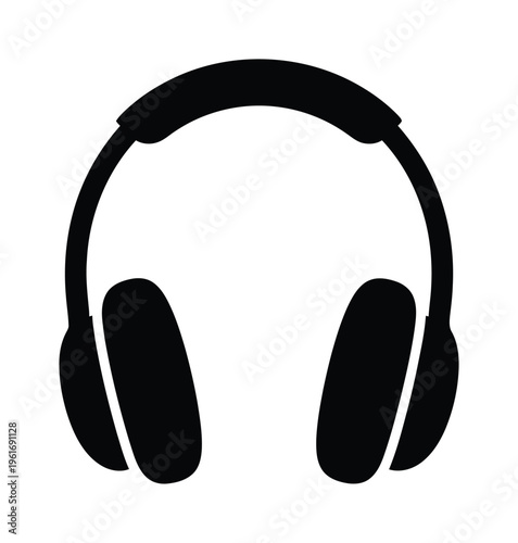 Vector of headphones featuring a sleek and modern design with large ear cushions