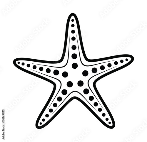 Vector of a starfish with dotted texture and symmetrical shape