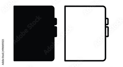 Two notebooks one dark and one light presented side by side