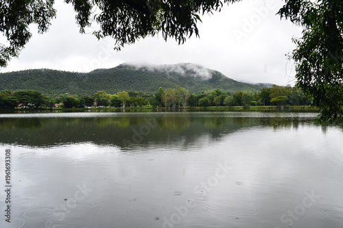 Green Mountains with Lake at Chiang Mai Northern Thailand