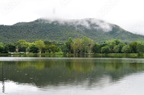 Green Mountains with Lake at Chiang Mai Northern Thailand