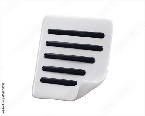 Document paper icon 3d render concept of document, notebook, application paper or notepad icon vector illustration