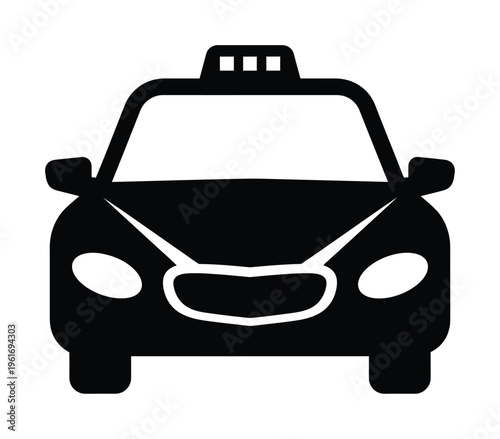 Vector of a taxi cab with an illuminated sign on its roof