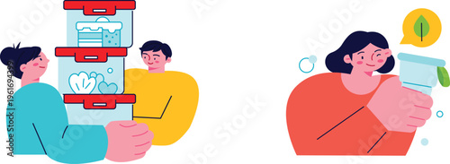 People enjoying healthy food and sharing eco-friendly ideas together in a happy community setting