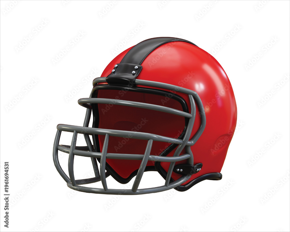 Fototapeta premium Rugby helmet icon 3d render concept of american football game helmet icon vector illustration