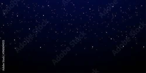 Starry night sky background with twinkling stars, dark blue cosmic galaxy vector, celestial nightscape for astronomical designs and holiday backdrops.
