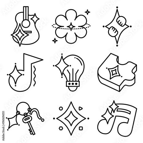 Artificial intelligence line icon set