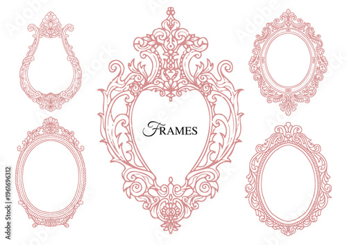 Ornamental vintage frame decoration collection
