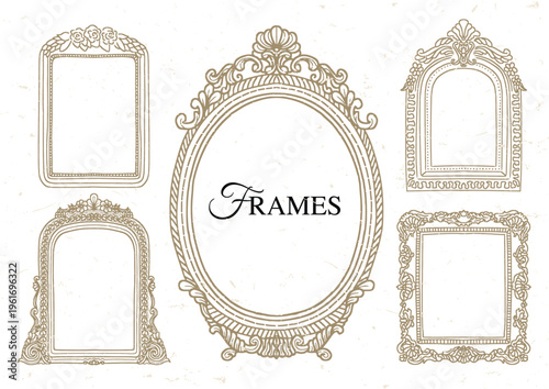 Ornamental vintage frame decoration collection