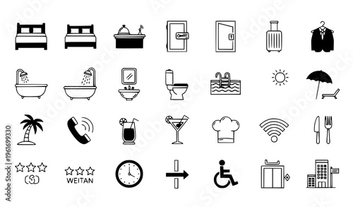 Hotel and hospitality icons