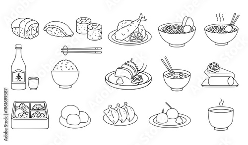 Japanese food and drink illustrations