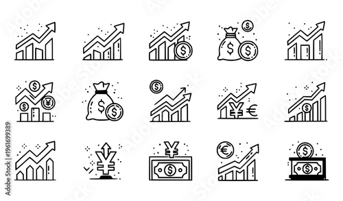 Financial growth icons