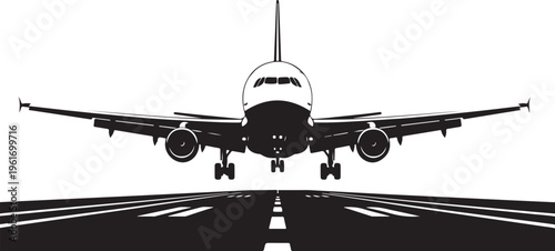 Airplane Taking Off on a Runway at High Speed