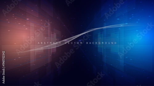 Modern Abstract Technology HUD Interface with Blue and Orange Glow