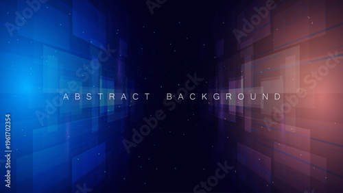 Symmetrical Abstract Plexus Network Background with Digital Nodes