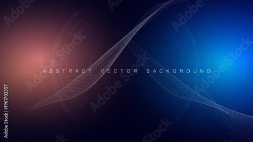 Abstract Blue Plexus Network Connection with Glowing Light Points