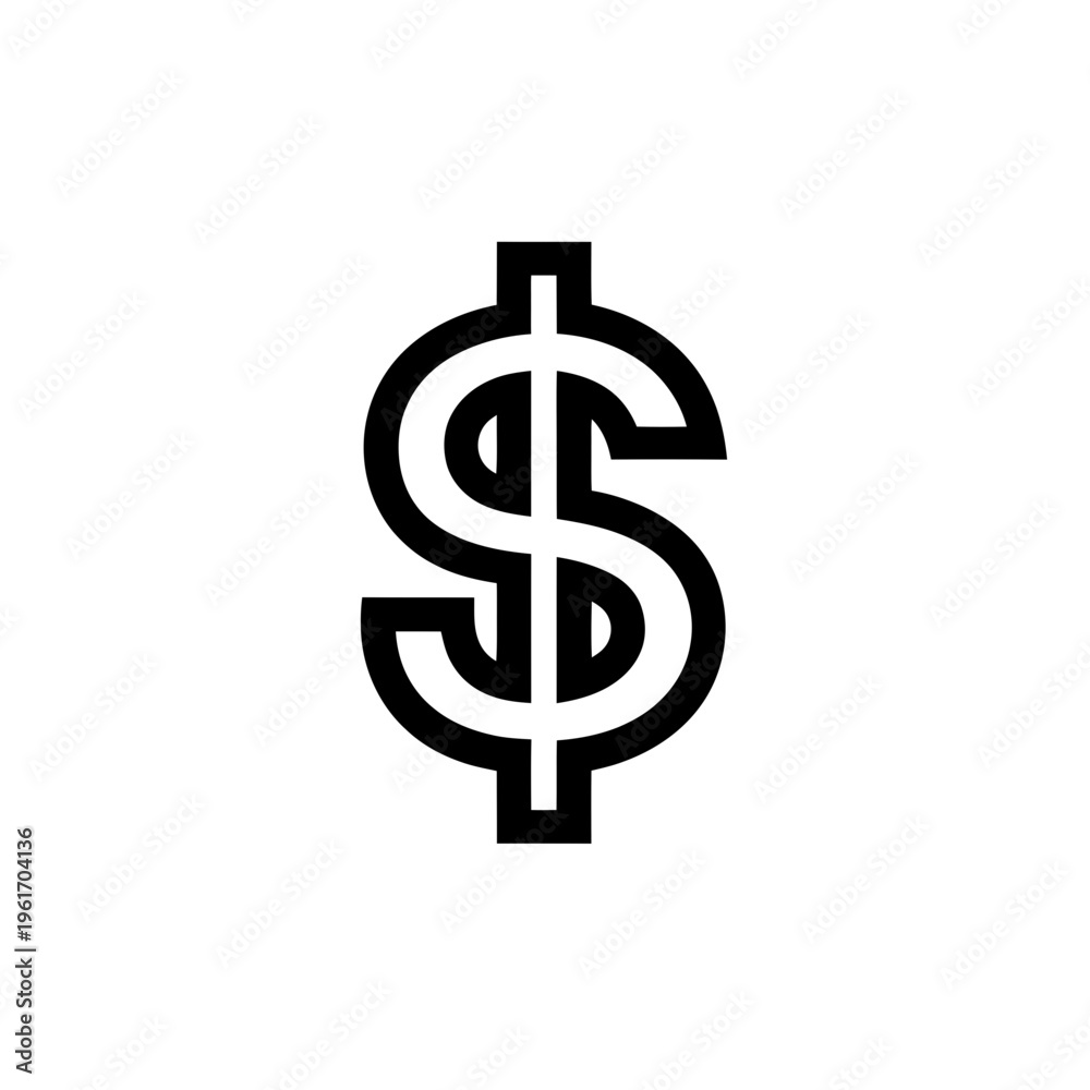 Obraz premium Bold Dollar Symbol Icon