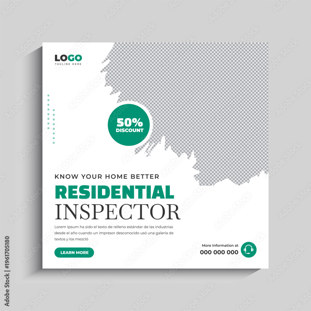 Obraz premium Home Inspector Social Media Instagram Post Banner Template