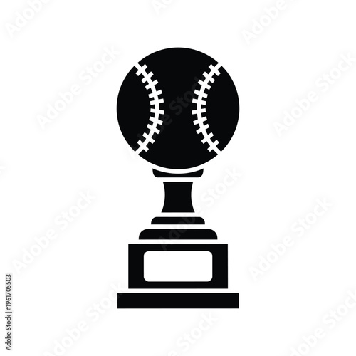 Baseball Trophy Vector Icon Isolated on White Background for Sports Awards Design