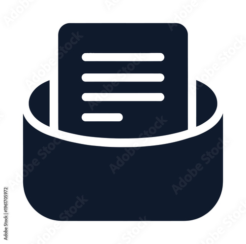 This image is a vector graphic representing a document placed inside a container