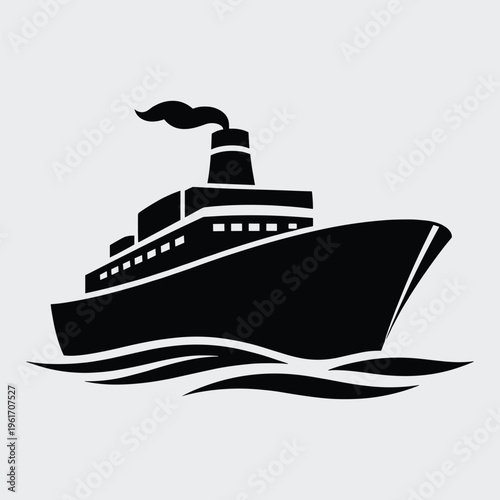 Luxury cruise ship sailing on calm waters with waving flag