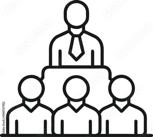 Business Hierarchy Leadership Icon Design

