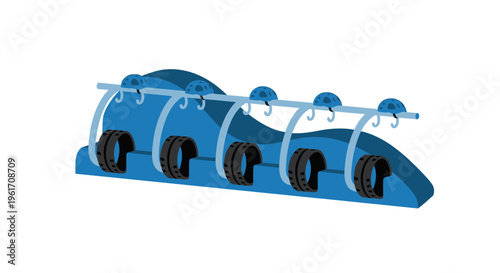 Blue cable management box, cable organizer, wire management system, 4-port cable holder