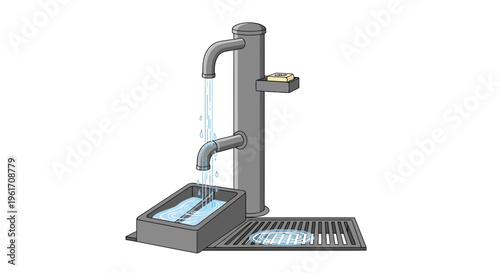 Industrial water filtration system, gray metal water purifier, industrial water treatment, clean water process