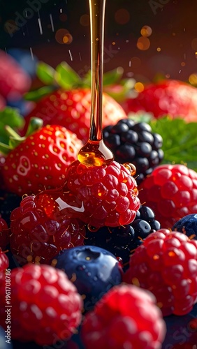 strawberry and blueberries