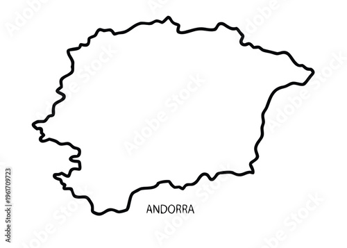 Andorra map, country outline, vector illustration, geographic border