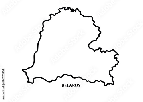 Belarus map, country outline, vector illustration, geographic shape