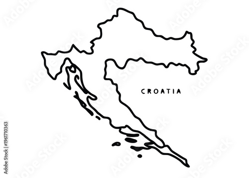 Croatia, map, vector, illustration, country outline, geography