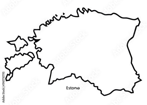 Estonia, map outline, vector illustration, country border