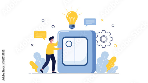 Male farmer pushing a wheelbarrow filled with a large pumpkin and fresh vegetables across a lush green farm field under a cloudy sky.