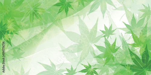 Fresh Green Maple Leaves Seasonal Spring Background Design