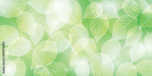 Bright Fresh Green Leaves Nature Background Illustration