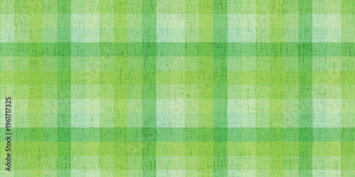 Green Plaid Fabric Textured Background Pattern
