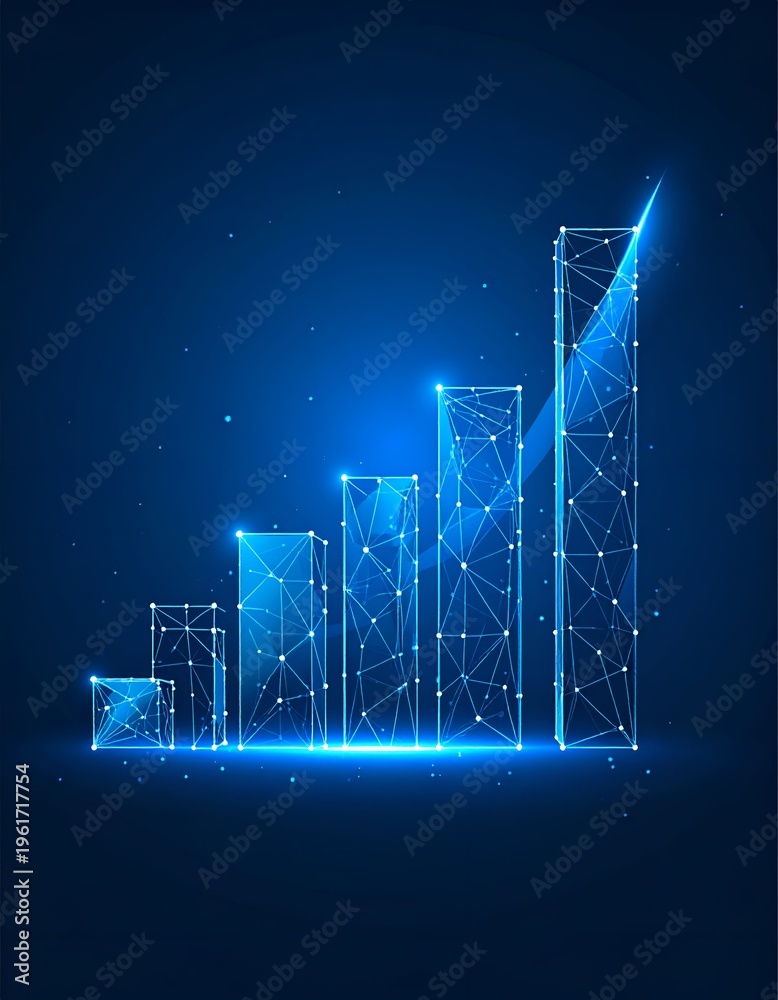 Naklejka premium Digital Growth Chart - Abstract Representation of Business Success.