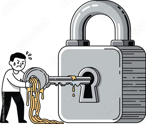 Struggling to unlock security with a melting key