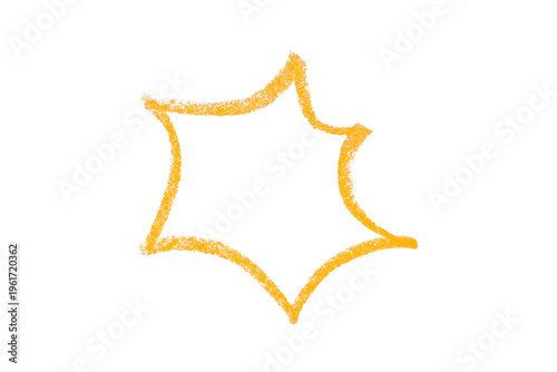 yellow pencil strokes isolated on transparent background