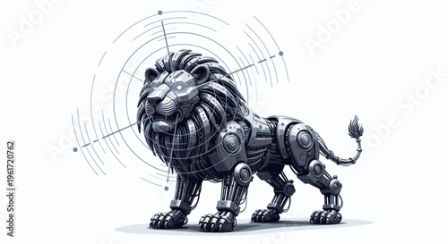Mechanical Lion - Futuristic Robotic Animal Concept