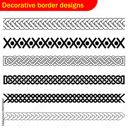 Decorative Border Designs: A collection of meticulously crafted decorative border designs, showcasing intricate patterns and artistic details.