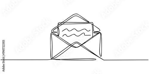Vector illustration of an envelope letter mail icon symbol for email message communication and correspondence design