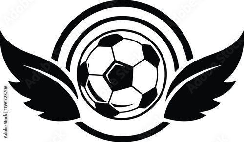Trophy football isolated on transparent background soccer wings icon