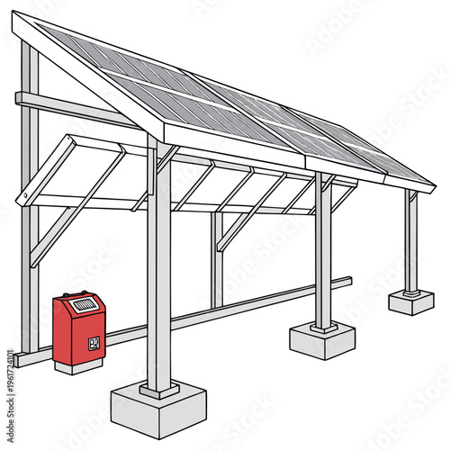Solar panel structure with battery