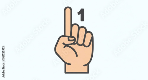 Hand gesture showing number one with index finger raised.